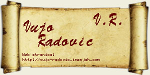 Vujo Radović vizit kartica